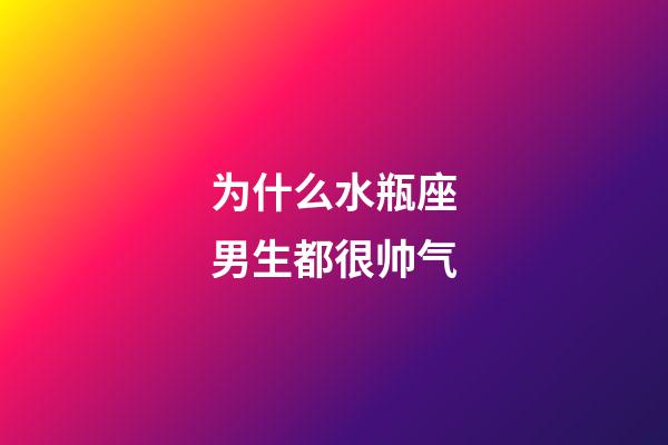 为什么水瓶座男生都很帅气-第1张-星座运势-玄机派