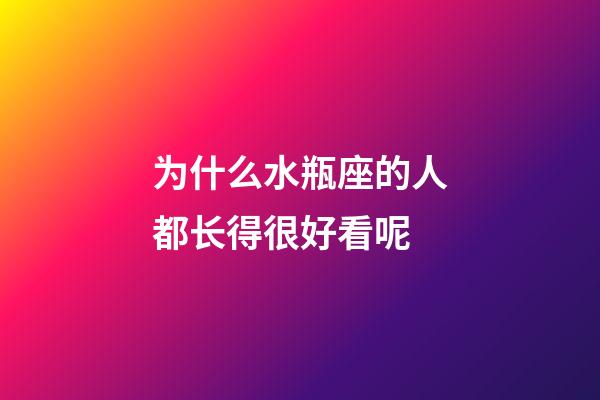 为什么水瓶座的人都长得很好看呢-第1张-星座运势-玄机派