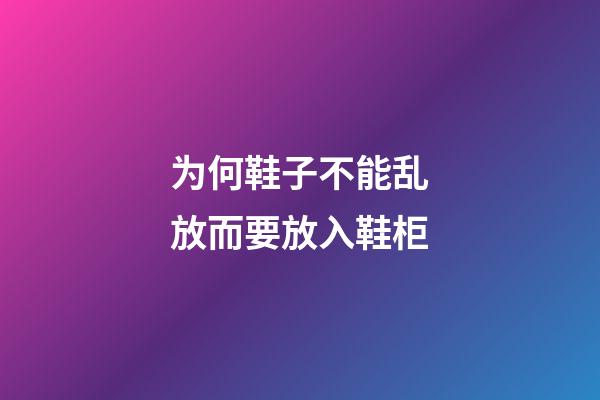 为何鞋子不能乱放而要放入鞋柜