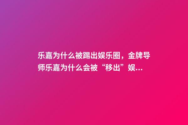 乐嘉为什么被踢出娱乐圈，金牌导师乐嘉为什么会被“移出”娱乐圈-第1张-观点-玄机派