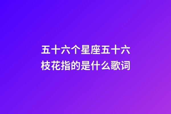 五十六个星座五十六枝花指的是什么歌词-第1张-星座运势-玄机派