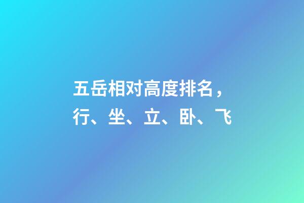 五岳相对高度排名，行、坐、立、卧、飞-第1张-观点-玄机派