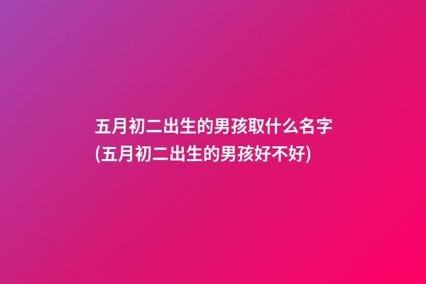 五月初二出生的男孩取什么名字(五月初二出生的男孩好不好)