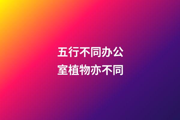 五行不同办公室植物亦不同