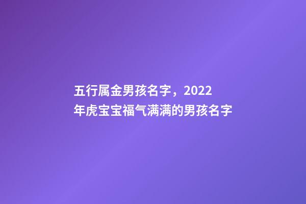 五行属金男孩名字，2022年虎宝宝福气满满的男孩名字-第1张-观点-玄机派