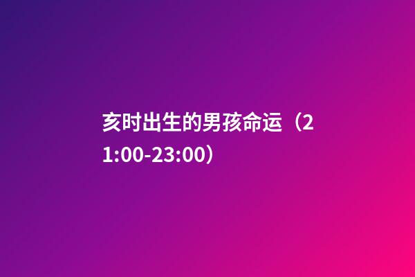 亥时出生的男孩命运（21:00-23:00）