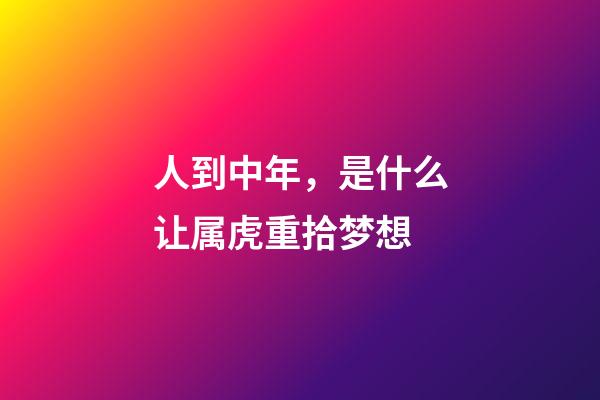 人到中年，是什么让属虎重拾梦想