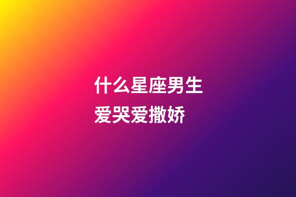 什么星座男生爱哭爱撒娇-第1张-星座运势-玄机派