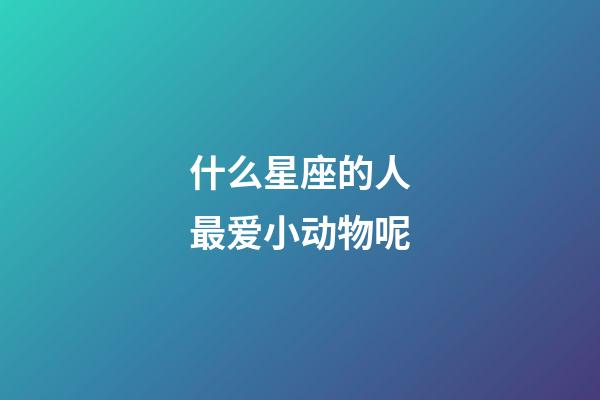 什么星座的人最爱小动物呢-第1张-星座运势-玄机派