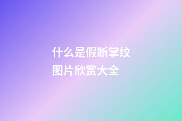 什么是假断掌纹图片欣赏大全