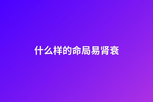 什么样的命局易肾衰