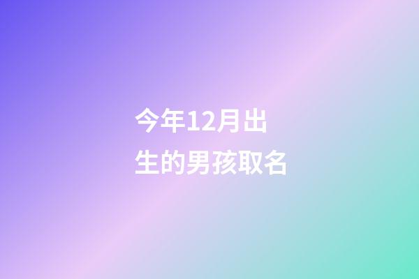 今年12月出生的男孩取名(今年12月出生的男孩取名大全)-第1张-男孩起名-玄机派