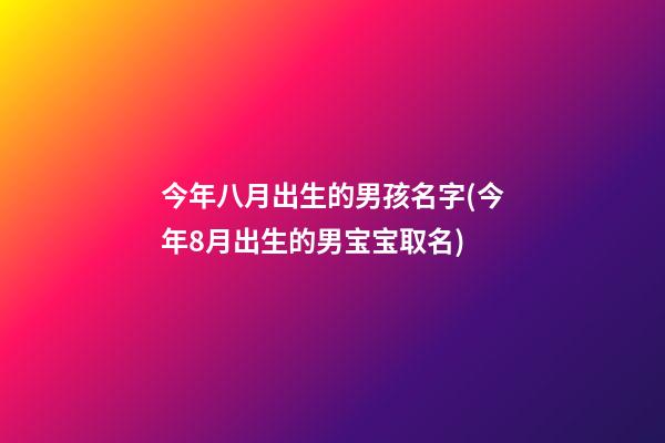 今年八月出生的男孩名字(今年8月出生的男宝宝取名)