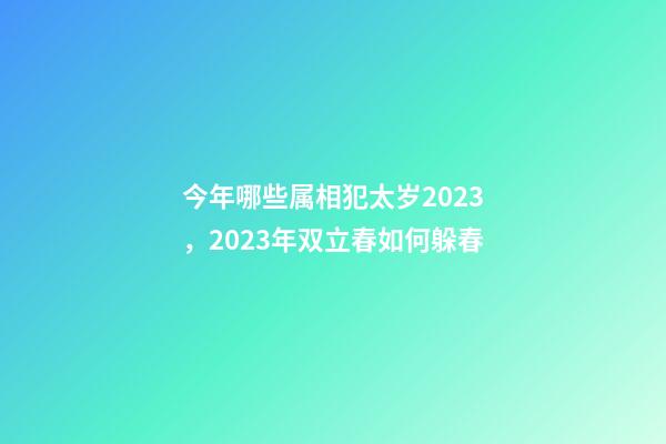 今年哪些属相犯太岁2023，2023年双立春如何躲春-第1张-观点-玄机派