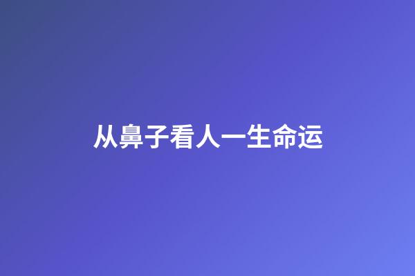 从鼻子看人一生命运(心理学：一个男人的长相暴露了他的智商情况)