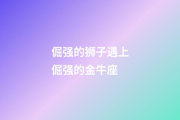 倔强的狮子遇上倔强的金牛座-第1张-星座运势-玄机派