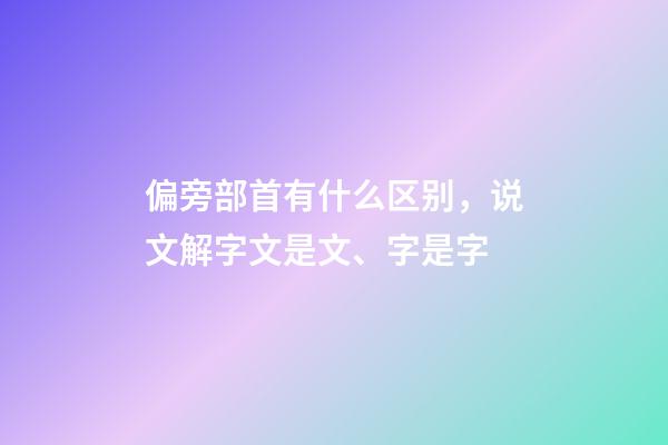 偏旁部首有什么区别，说文解字文是文、字是字-第1张-观点-玄机派