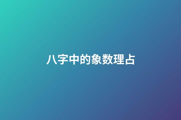 八字中的象数理占