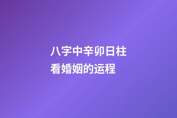 八字中辛卯日柱看婚姻的运程