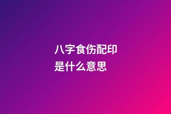 八字食伤配印是什么意思