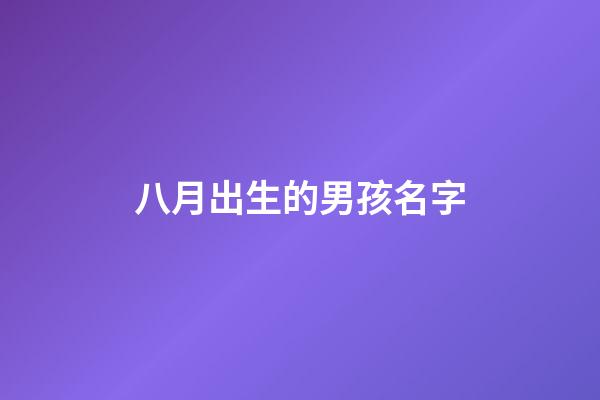 八月出生的男孩名字(阳历八月出生男孩起名大全)