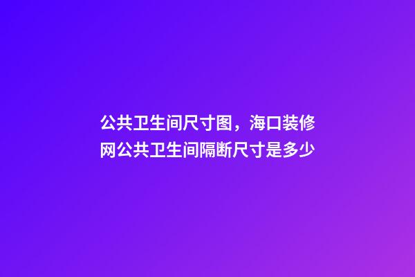 公共卫生间尺寸图，海口装修网公共卫生间隔断尺寸是多少-第1张-观点-玄机派