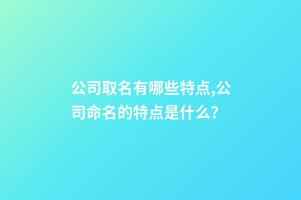 公司取名有哪些特点,公司命名的特点是什么？-第1张-公司起名-玄机派