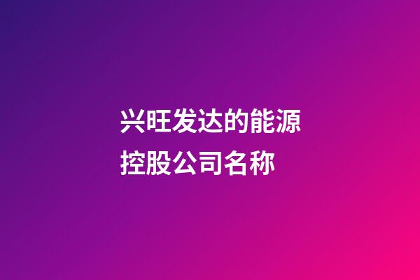 兴旺发达的能源控股公司名称-第1张-公司起名-玄机派