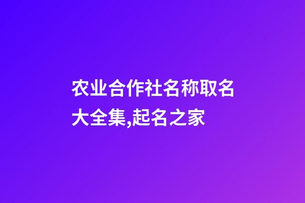 农业合作社名称取名大全集,起名之家-第1张-店铺起名-玄机派