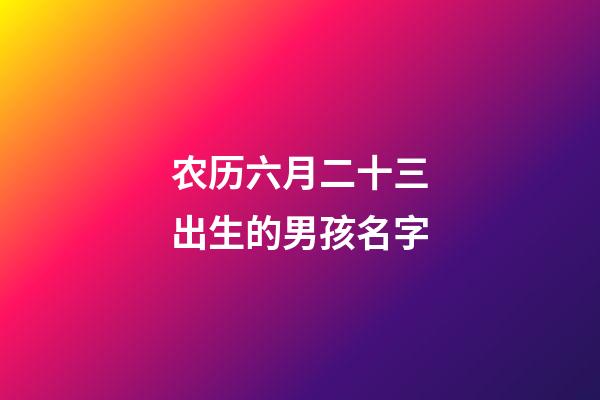 农历六月二十三出生的男孩名字(农历六月二十三出生的女孩)