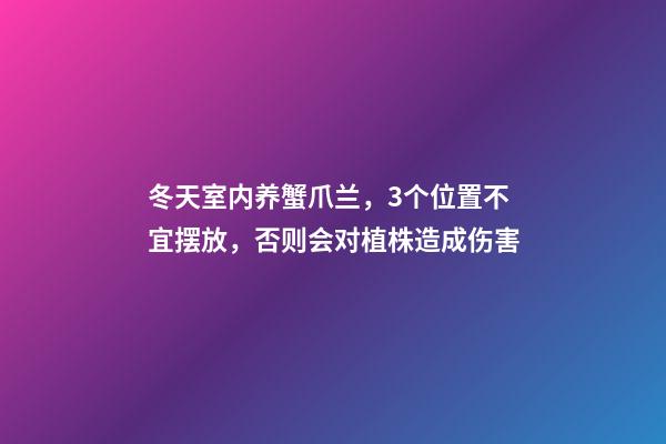 冬天室内养蟹爪兰，3个位置不宜摆放，否则会对植株造成伤害