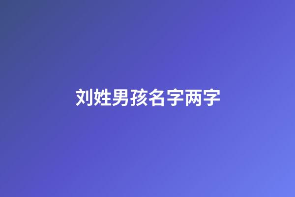 刘姓男孩名字两字(刘姓男孩名字两个字的名字)-第1张-男孩起名-玄机派