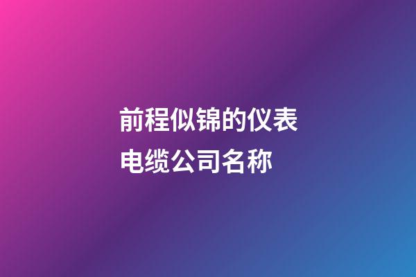 前程似锦的仪表电缆公司名称-第1张-公司起名-玄机派