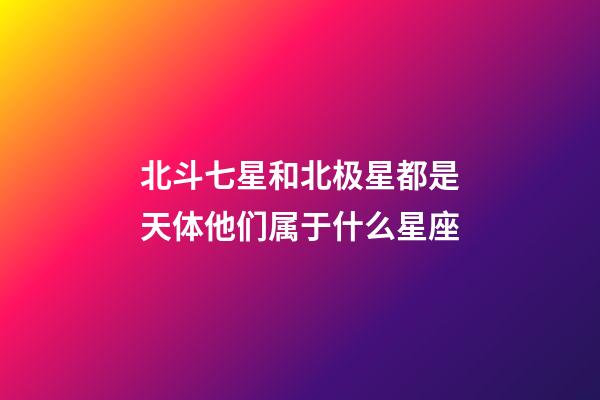 北斗七星和北极星都是天体他们属于什么星座-第1张-星座运势-玄机派