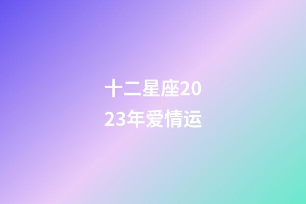 十二星座2023年爱情运-第1张-星座运势-玄机派