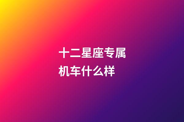 十二星座专属机车什么样-第1张-星座运势-玄机派