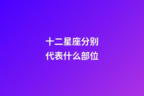 十二星座分别代表什么部位-第1张-星座运势-玄机派