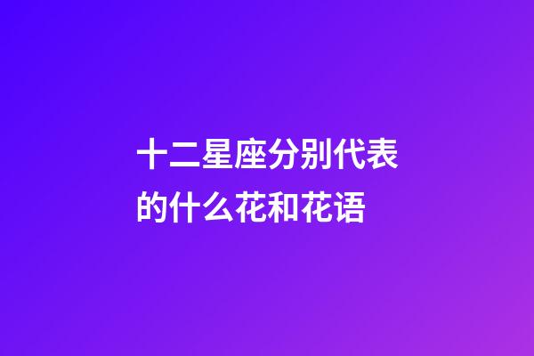 十二星座分别代表的什么花和花语-第1张-星座运势-玄机派