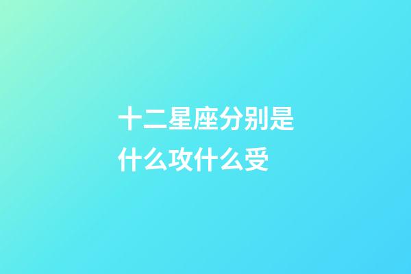 十二星座分别是什么攻什么受-第1张-星座运势-玄机派