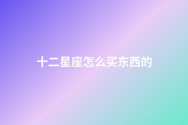 十二星座怎么买东西的-第1张-星座运势-玄机派