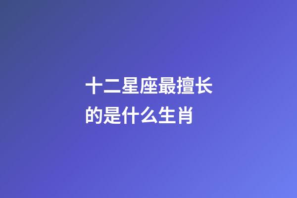 十二星座最擅长的是什么生肖-第1张-星座运势-玄机派