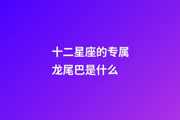 十二星座的专属龙尾巴是什么-第1张-星座运势-玄机派