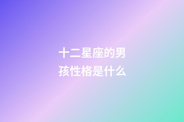 十二星座的男孩性格是什么-第1张-星座运势-玄机派