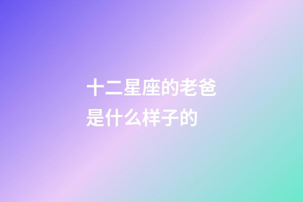 十二星座的老爸是什么样子的-第1张-星座运势-玄机派