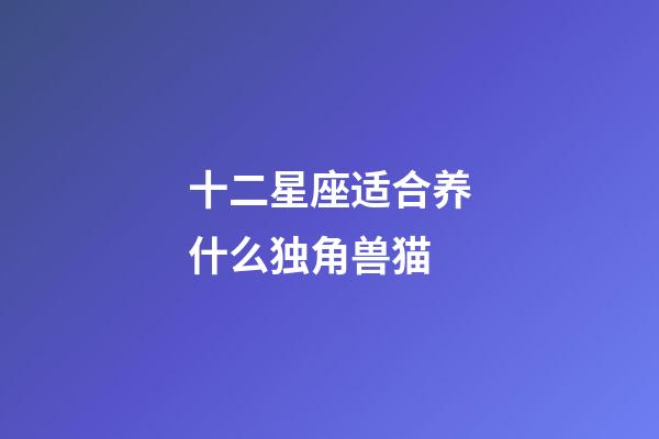 十二星座适合养什么独角兽猫-第1张-星座运势-玄机派