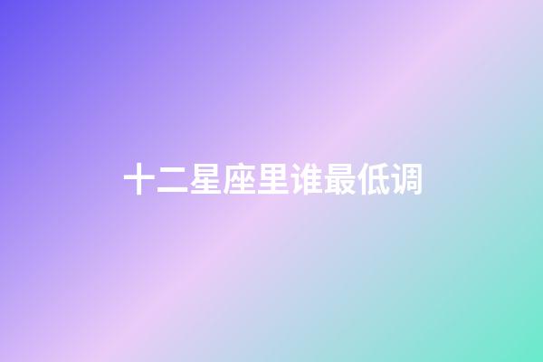 十二星座里谁最低调-第1张-星座运势-玄机派