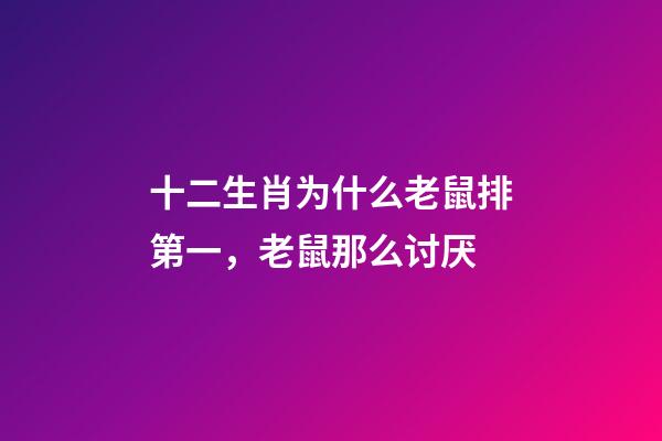 十二生肖为什么老鼠排第一，老鼠那么讨厌-第1张-观点-玄机派