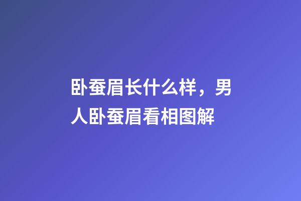 卧蚕眉长什么样，男人卧蚕眉看相图解