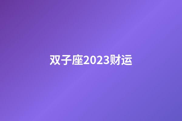 双子座2023财运-第1张-星座运势-玄机派