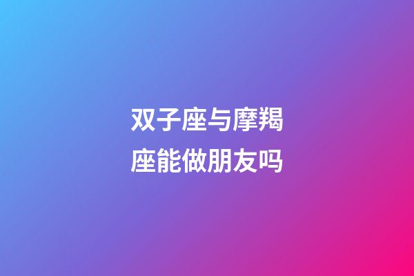 双子座与摩羯座能做朋友吗-第1张-星座运势-玄机派